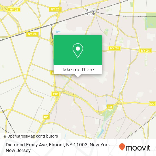 Mapa de Diamond Emily Ave, Elmont, NY 11003