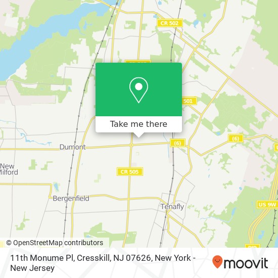 11th Monume Pl, Cresskill, NJ 07626 map