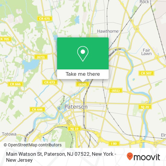 Mapa de Main Watson St, Paterson, NJ 07522