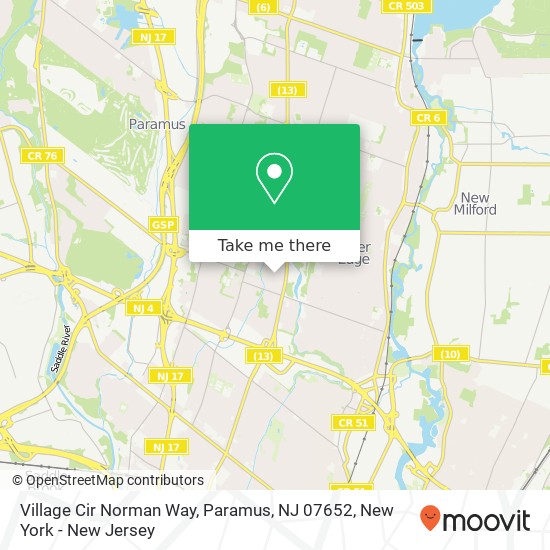 Mapa de Village Cir Norman Way, Paramus, NJ 07652