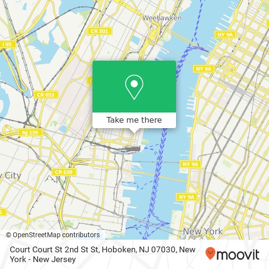 Mapa de Court Court St 2nd St St, Hoboken, NJ 07030