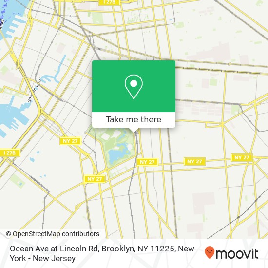Ocean Ave at Lincoln Rd, Brooklyn, NY 11225 map