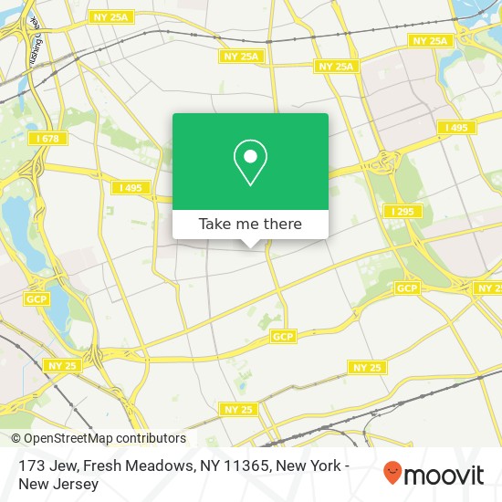 Mapa de 173 Jew, Fresh Meadows, NY 11365