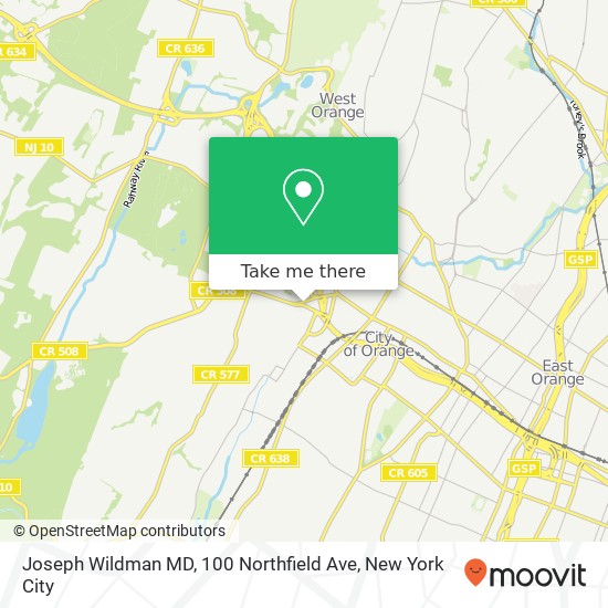 Mapa de Joseph Wildman MD, 100 Northfield Ave