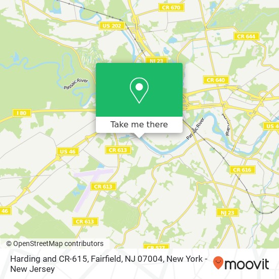 Harding and CR-615, Fairfield, NJ 07004 map