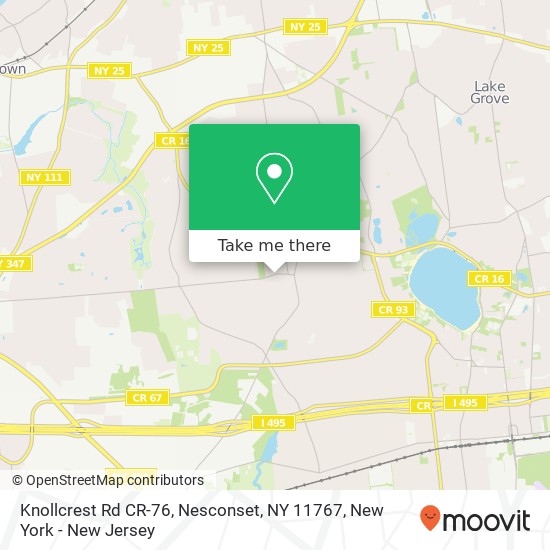 Mapa de Knollcrest Rd CR-76, Nesconset, NY 11767