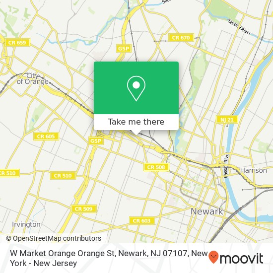 Mapa de W Market Orange Orange St, Newark, NJ 07107