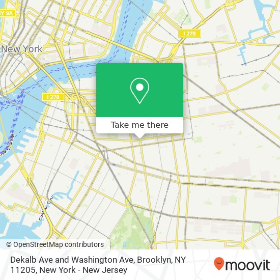 Mapa de Dekalb Ave and Washington Ave, Brooklyn, NY 11205