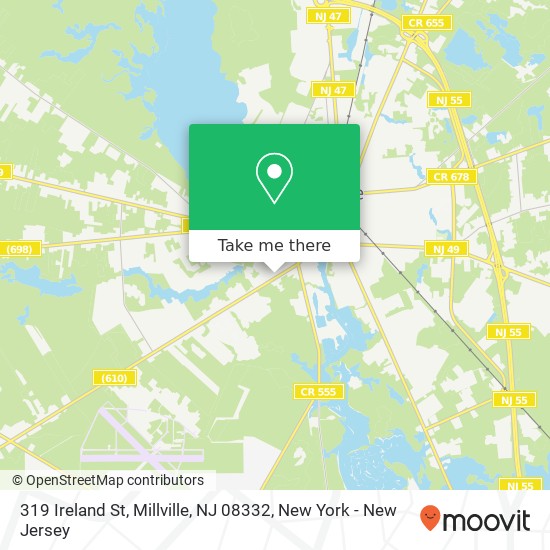 Mapa de 319 Ireland St, Millville, NJ 08332
