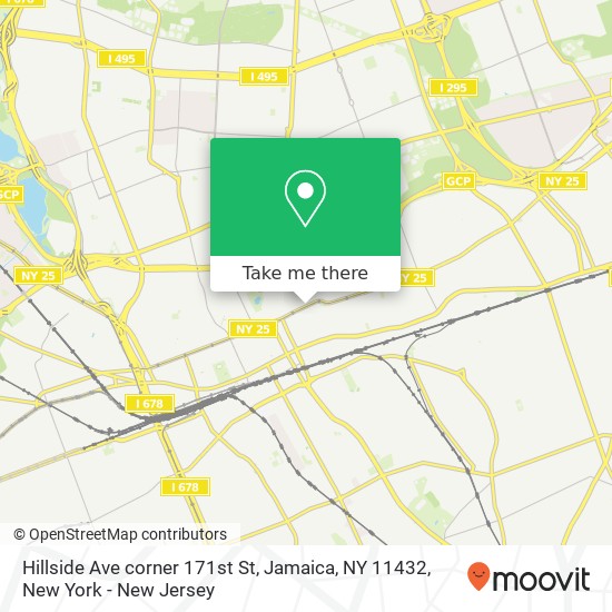Mapa de Hillside Ave corner 171st St, Jamaica, NY 11432