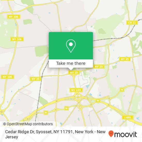 Mapa de Cedar Ridge Dr, Syosset, NY 11791