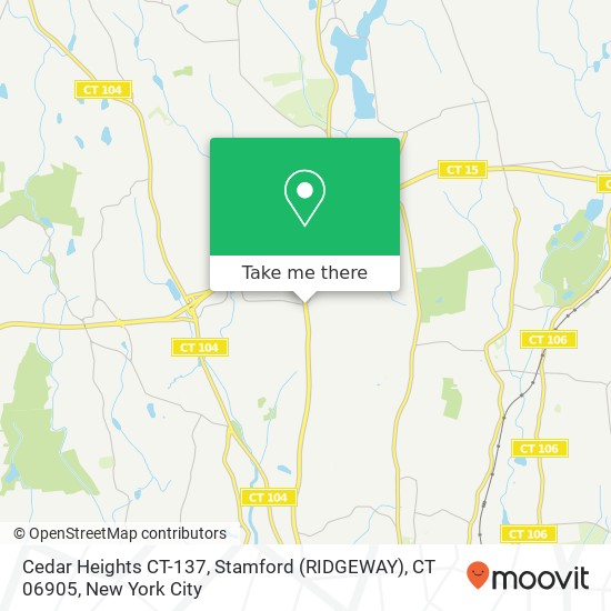 Cedar Heights CT-137, Stamford (RIDGEWAY), CT 06905 map