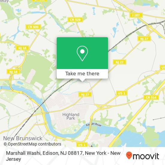 Mapa de Marshall Washi, Edison, NJ 08817