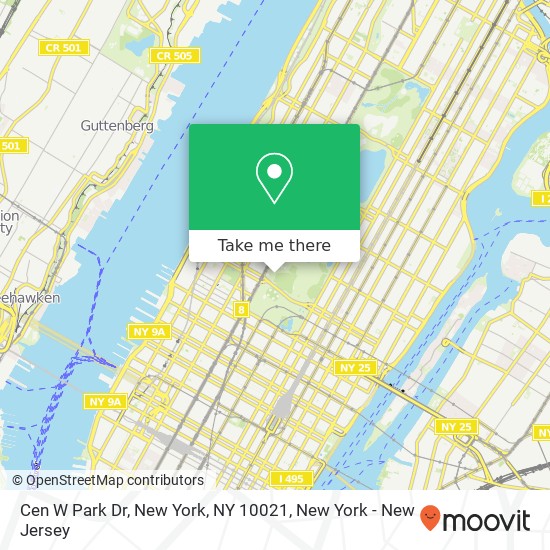 Mapa de Cen W Park Dr, New York, NY 10021