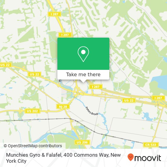 Mapa de Munchies Gyro & Falafel, 400 Commons Way
