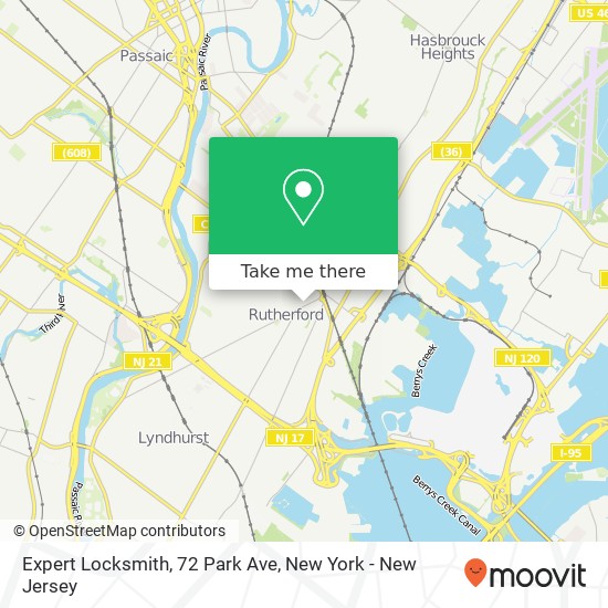 Expert Locksmith, 72 Park Ave map