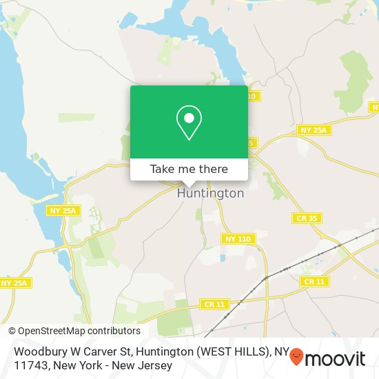 Mapa de Woodbury W Carver St, Huntington (WEST HILLS), NY 11743