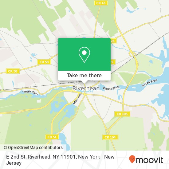 Mapa de E 2nd St, Riverhead, NY 11901