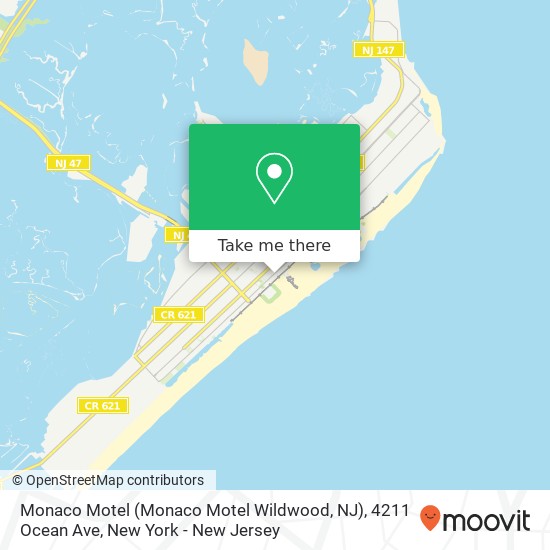 Mapa de Monaco Motel (Monaco Motel Wildwood, NJ), 4211 Ocean Ave