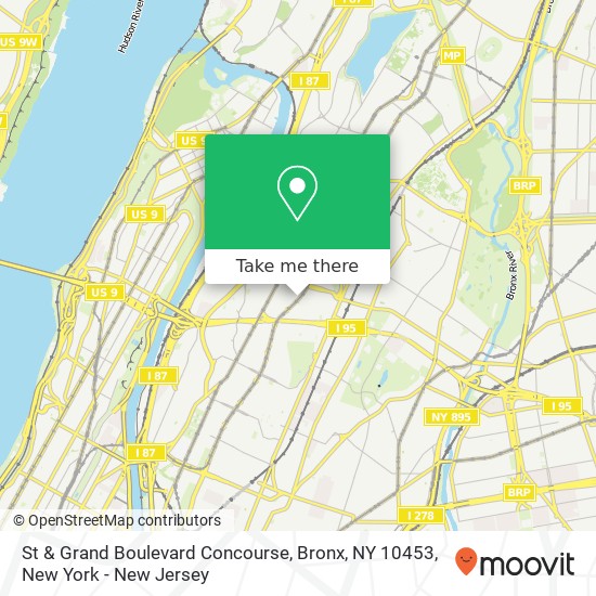 Mapa de St & Grand Boulevard Concourse, Bronx, NY 10453