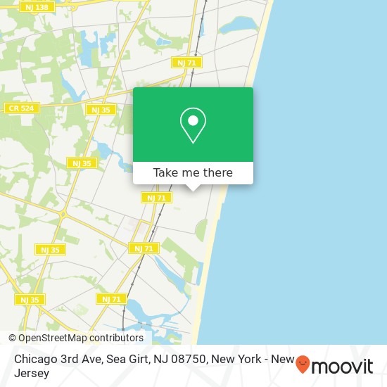 Mapa de Chicago 3rd Ave, Sea Girt, NJ 08750