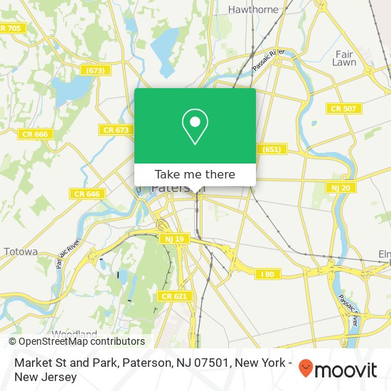 Mapa de Market St and Park, Paterson, NJ 07501