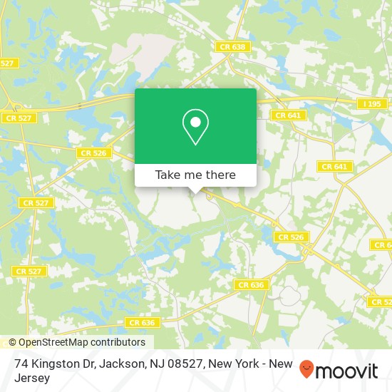 Mapa de 74 Kingston Dr, Jackson, NJ 08527