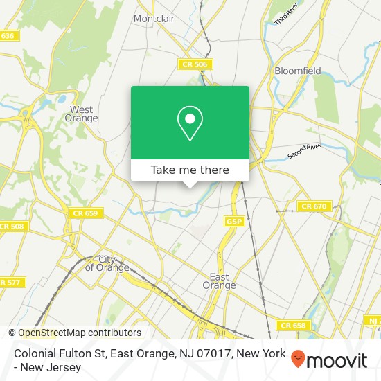 Colonial Fulton St, East Orange, NJ 07017 map