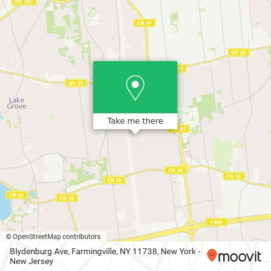 Mapa de Blydenburg Ave, Farmingville, NY 11738