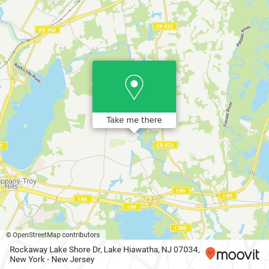 Rockaway Lake Shore Dr, Lake Hiawatha, NJ 07034 map