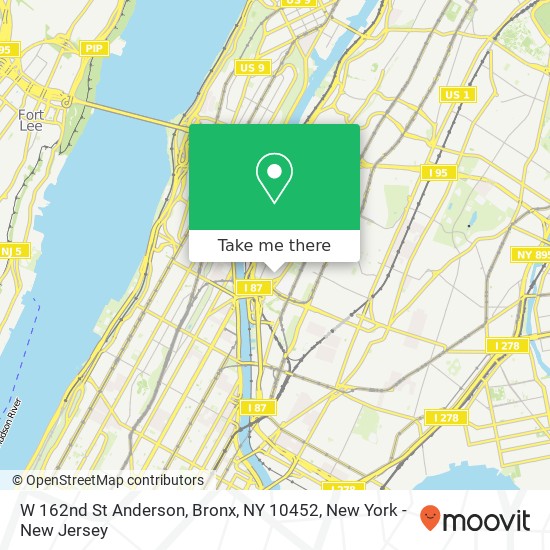 Mapa de W 162nd St Anderson, Bronx, NY 10452
