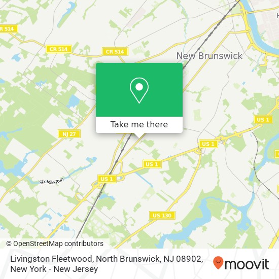 Mapa de Livingston Fleetwood, North Brunswick, NJ 08902