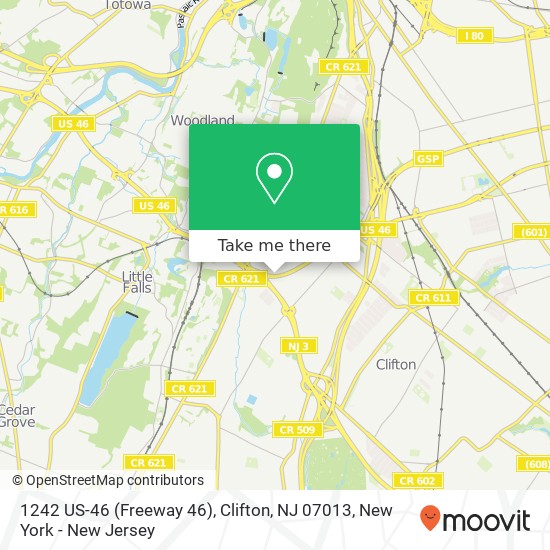 Mapa de 1242 US-46 (Freeway 46), Clifton, NJ 07013