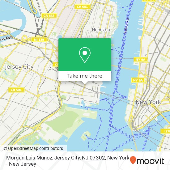 Mapa de Morgan Luis Munoz, Jersey City, NJ 07302