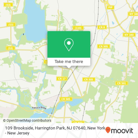Mapa de 109 Brookside, Harrington Park, NJ 07640