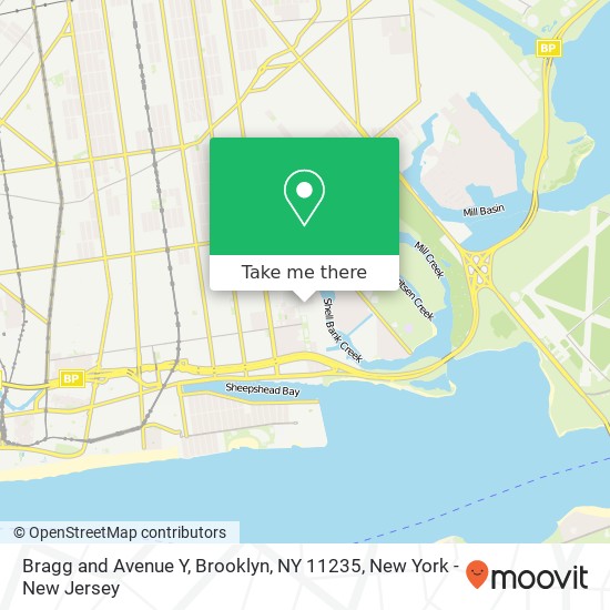 Mapa de Bragg and Avenue Y, Brooklyn, NY 11235