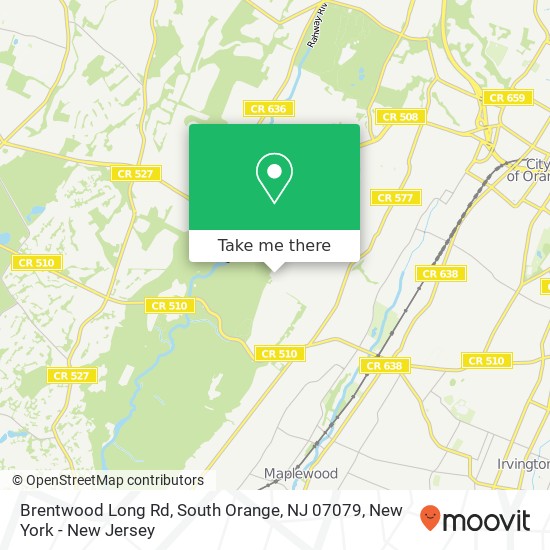 Mapa de Brentwood Long Rd, South Orange, NJ 07079