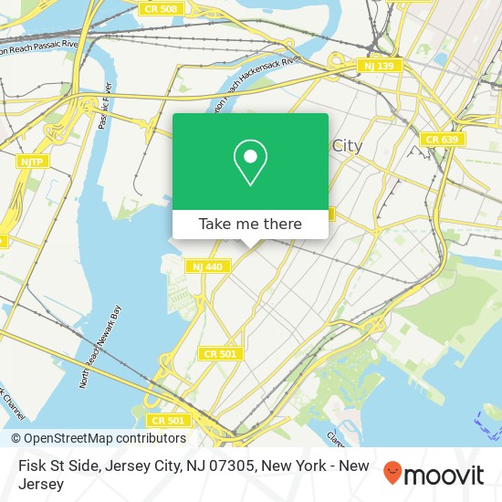 Mapa de Fisk St Side, Jersey City, NJ 07305