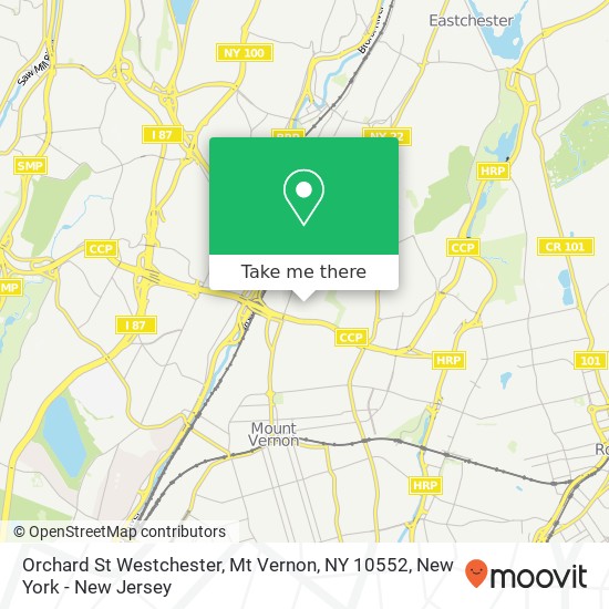 Mapa de Orchard St Westchester, Mt Vernon, NY 10552