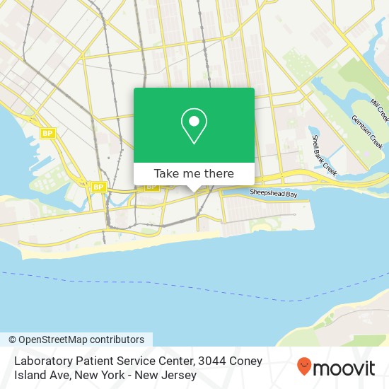 Mapa de Laboratory Patient Service Center, 3044 Coney Island Ave