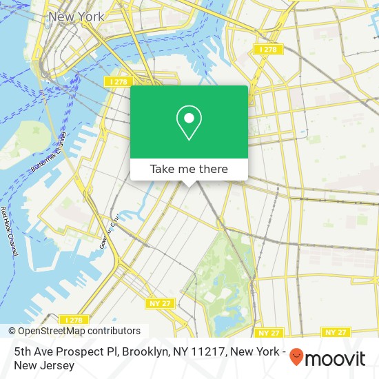 Mapa de 5th Ave Prospect Pl, Brooklyn, NY 11217