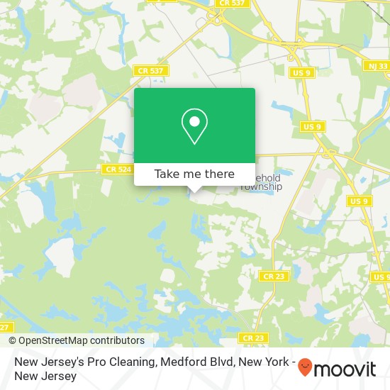 Mapa de New Jersey's Pro Cleaning, Medford Blvd