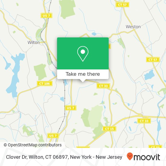 Mapa de Clover Dr, Wilton, CT 06897