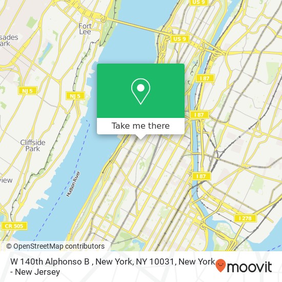 W 140th Alphonso B , New York, NY 10031 map