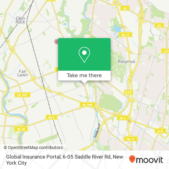 Global Insurance Portal, 6-05 Saddle River Rd map