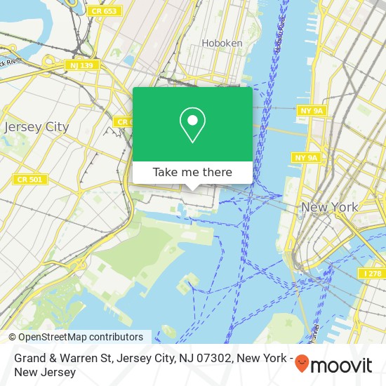 Mapa de Grand & Warren St, Jersey City, NJ 07302