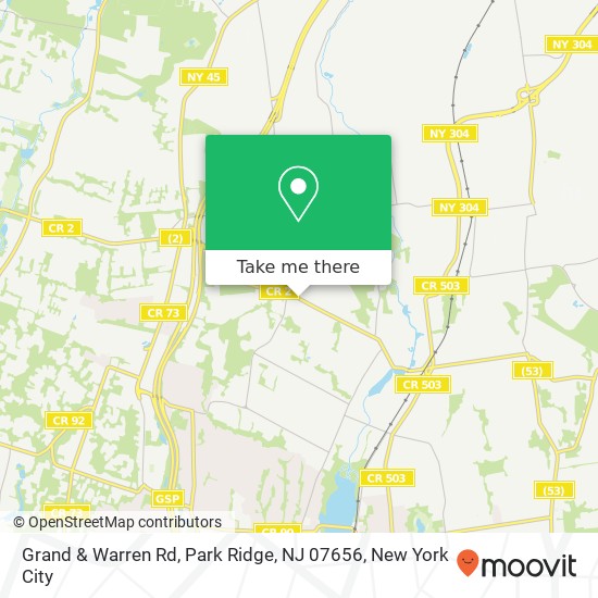 Mapa de Grand & Warren Rd, Park Ridge, NJ 07656
