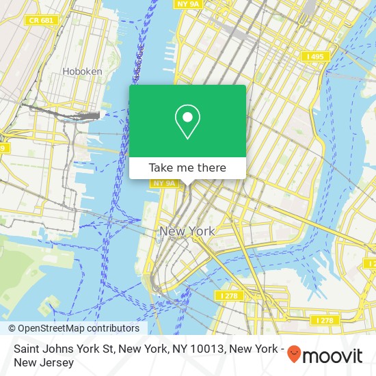 Saint Johns York St, New York, NY 10013 map