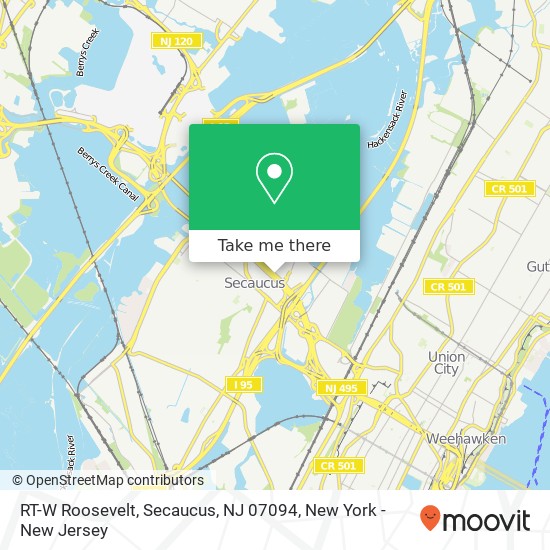 Mapa de RT-W Roosevelt, Secaucus, NJ 07094