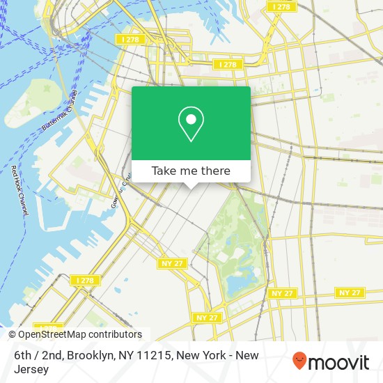 Mapa de 6th / 2nd, Brooklyn, NY 11215